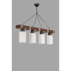 Luster na reťazi JASMIN 4xE27/40W/230V hnedá/biela