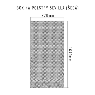 Deokork Box na podušky SEVILLA 164 x 82 cm (sivá)