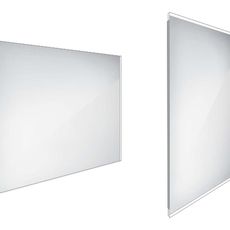 Nimco Zrkadlá - Kúpeľňové podsvietené LED zrkadlo 90x70 cm, hranaté, alumínium ZP 9019