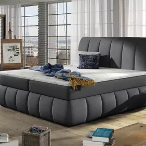 Posteľ Boxspring Vincenzia 200x180, tm. šedá (látka - bvi 20)