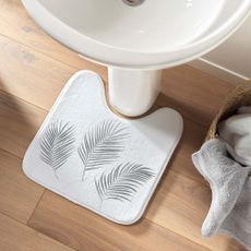 Biela/v striebornej farbe WC kúpeľňová predložka 45x45 cm Orbella – douceur d'intérieur