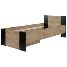 Carryhome POSTEĽ, čierna, dub artisan
