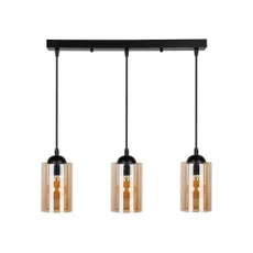 Čierne závesné svietidlo so skleneným tienidlom 10x55 cm Bistro - Candellux Lighting