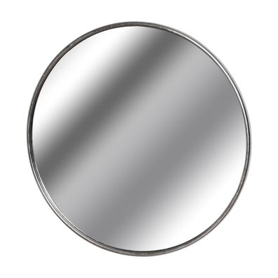 Estila Moderné glamour nástenné okrúhle zrkadlo Largo s tenkým zaobleným strieborným rámom z kovu 125 cm