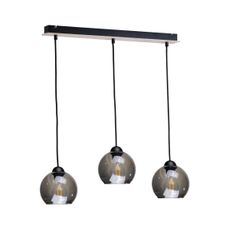 Luster na lanku UNO WOOD 3xE27/60W/230V čierna/hnedá