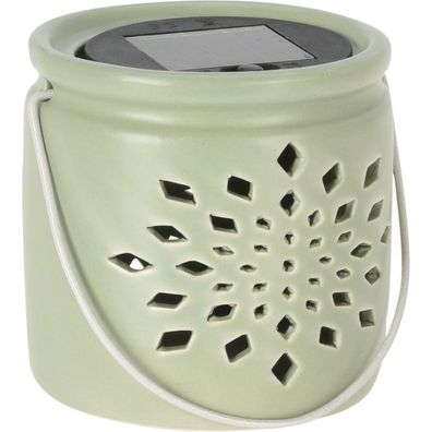 ,Solárny lampáš Darena zelená, 9,2 x 9 x 11 cm, porcelán