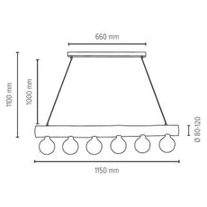 Spot-Light 69860604 - Luster na lanku TRABO 6xE27/60W/230V
