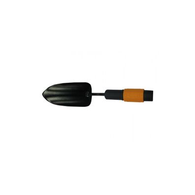 Čierna oceľová lopatka Fiskars Quikfit, šírka 7,5 cm