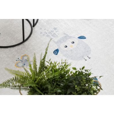 Dywany Łuszczów , Detský kusový koberec Bambino 1161 Owls grey, 80x150, šedá, detská izba