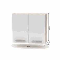 Kuchynská linka 2,4 m, dub sonoma/biela, NOVA PLUS