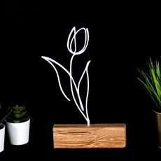 Hanah Home Kovová dekorácia Tulipán 30 cm biela