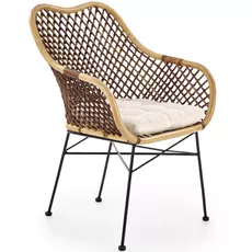 Stolička K336 Rattan/Kov Natural/TmavéHnedá