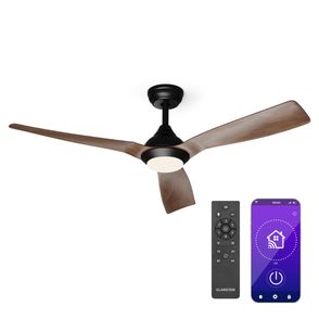 Klarstein Fiji Flow 2 v 1 Smart, stropný ventilátor, O 132 cm, stmievateľné LED svetlo, diaľkové ovládanie, ovládanie cez aplikáciu, 2 smery chodu