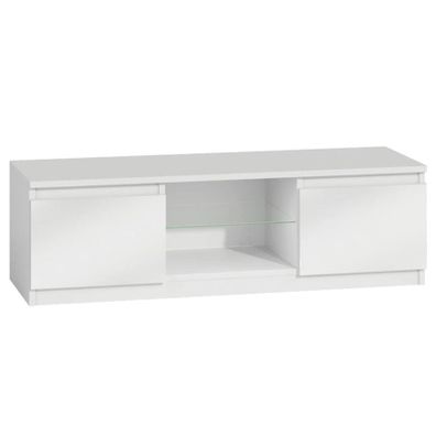TV stolík 140 sklo Biely/Biely Lesk