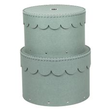 Kartónové úložné boxy s vekom v mentolovej farbe v súprave 2 ks ø 26x17,5 cm Wilma – Bigso Box of Sweden