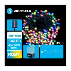 Aigostar - LED Solárna vianočná reťaz 100xLED/8 funkcií 12m IP65 multicolor