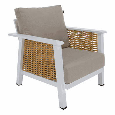 Záhradný 4-dielny set, svetlohnedá/biela/hnedá, aluminium, BABAK