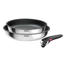 Nerezové panvice v súprave 2 ks s nepriľnavým povrchom/s odnímateľnou rukoväťou ø 26 cm INGENIO Cook Eat L8813S75 – Tefal