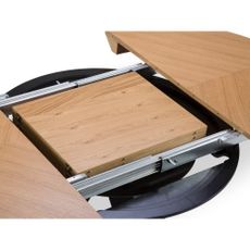 Okrúhly rozkladací jedálenský stôl s prídavnou doskou s doskou v dubovom dekore ø 120 cm Magnus – Windsor & Co Sofas