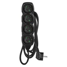 EMOS Prodlužovací kabel se 4 zásuvkami 1,0 mm² KIKOK 3 m černý