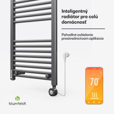 Blumfeldt Harrison Smart, elektrický radiátor, 50 x 100 cm, 400 W, Aplikácia, 3 ohrievače uterákov