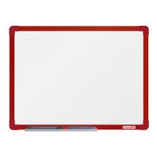 Biela magnetická popisovacia tabuľa boardOK 600 x 450 mm, červený rám