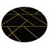 Dywany Łuszczów Kusový koberec Emerald geometric 1012 black and gold kruh - 160x160 (priemer) kruh cm