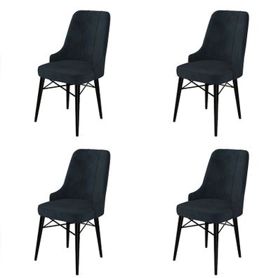 Súprava jedálenských stoličiek Pare Anthracite and Black, 4 ks, 4 ks