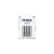 Tesla Batteries - 4 ks Alkalická batéria AAA SILVER+ 1,5V 1300 mAh