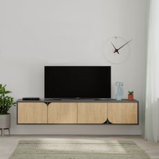 Televizní stolek Houseland Spark antracit/dub safírový