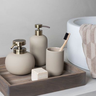 Krémovobiely keramický dávkovač mydla 200 ml Lotus - Mette Ditmer Denmark