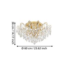Eglo 39602 - Prisadený luster FENOULLET 6xE14/25W/230V zlatá