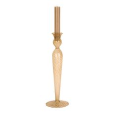Svetlohnedý sklenený svietnik PT LIVING Swirl, výška 26,5 cm