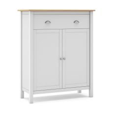 Biela/prírodná vysoká komoda z borovicového dreva 90x110 cm Misti – Marckeric