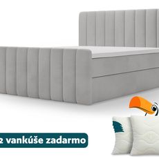 Čalúnená boxspring posteľ Magic plus 180x200 - sivá