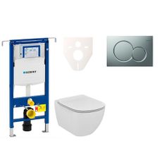 Cenovo zvýhodnený závesný WC set Geberit do ľahkých stien / predstenová montáž + WC Ideal Standard Tesi 111.355.00.5NE3