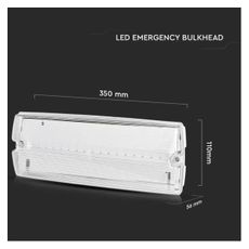 LED Núdzové svietidlo EMERGENCY EXIT LED/3W/230V 6400K IP65