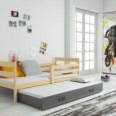 Posteľ s prístelkou ERIK 2 - 190x80cm Borovica - Grafitový