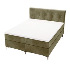 Čalúnená boxspring posteľ DEANAS - olivová Rozmer: 180x200