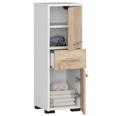 Kúpeľňová skrinka Fin 2D 1SZ biela/dub sonoma