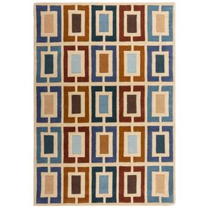 Flair Rugs koberce Ručne všívaný kusový koberec Illusion Retro Blocks Blue/Multi - 80x150 cm