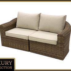 Deokork Ratanová lavica pre 2 osoby BORNEO LUXURY (hnedá)