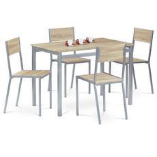 Jedálenský set HARVEY so 4 stoličkami, 110 x 70 x77 cm, dub Sonoma