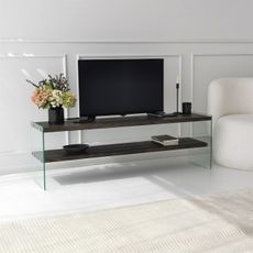 Nadčasový televízny stolík Aqua z borovicového masívu 140 cm, antracitový
