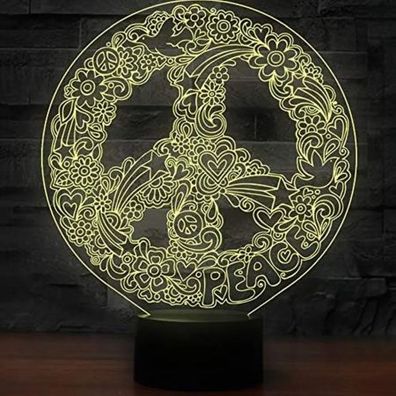3Dmix 3DL-BSC002 – 3D LED nočná lampa - Hippies