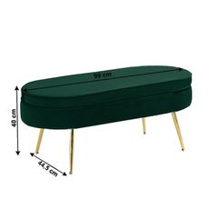KONDELA Noblin Typ 2 taburetka zelená (Velvet) / zlatá