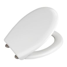 Biele WC sedadlo s jednoduchým zatváraním Wenko Rieti, 44,5 x 37 cm