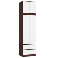 Šatníková skriňa s nadstavbou STAR - wenge/biela