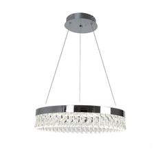 LED Stmievateľný luster na lanku LED/90W/230V 3000-6500K chróm + diaľkové ovládanie