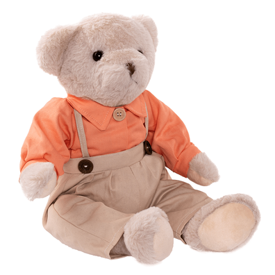 Plyšový medvedík, smotanová/oranžová, 45cm, MADEN BOY TYP1
